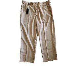 Easy-care Flat-front‎ Poly Blend Fusione Tan Dress Slacks 38x29 New With Tags